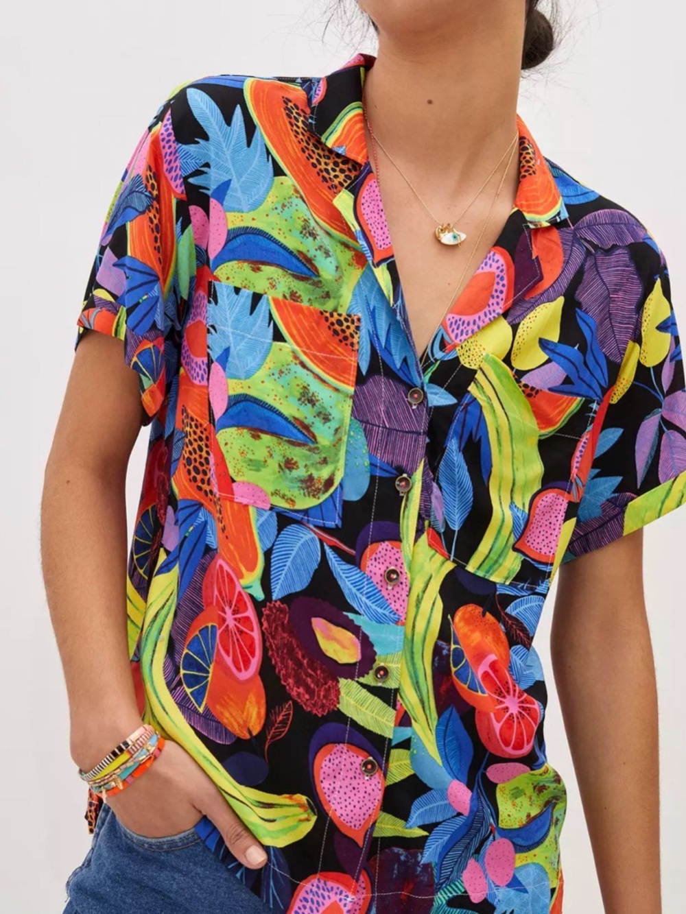 Anthropologie Orane Sigal Print Surf Shirt